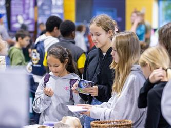 guests interacting at career fair