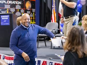 guests interacting at career fair