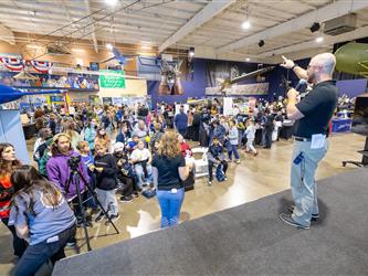 guests interacting at career fair