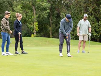 golf player preparing to swing