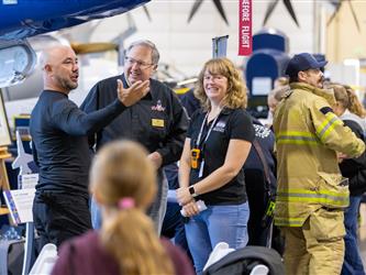 guests interacting at career fair