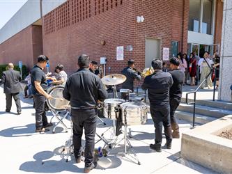 band members playing instruments