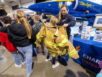 guests interacting at career fair