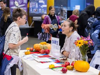 guests interacting at career fair