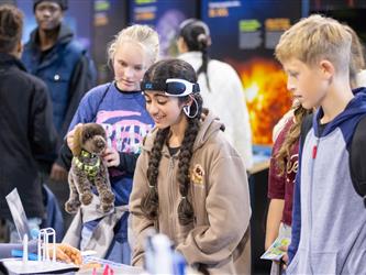 guests interacting at career fair