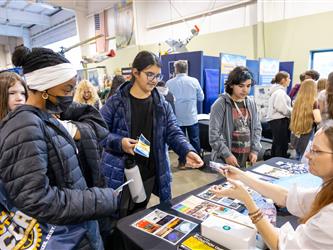 guests interacting at career fair