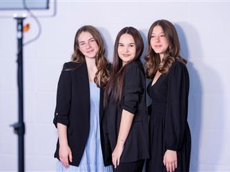 students posing together
