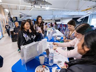 guests interacting at career fair