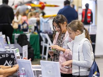 guests interacting at career fair