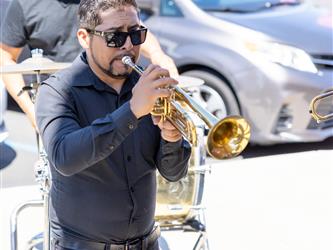 band members playing instruments