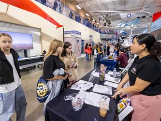 guests interacting at career fair