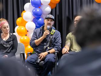guests interacting at career fair