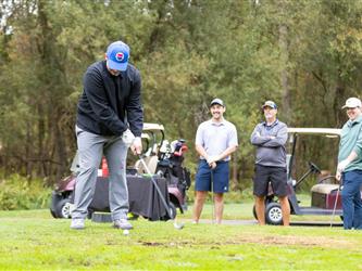 golf player preparing to swing