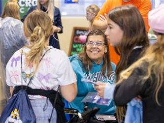 guests interacting at career fair