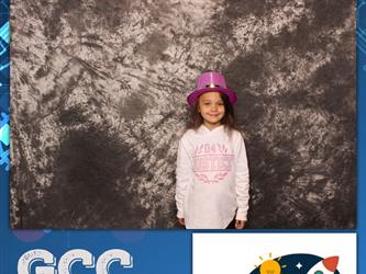 child posing for photo booth