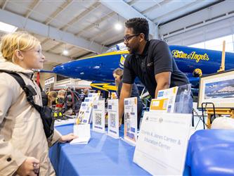 guests interacting at career fair