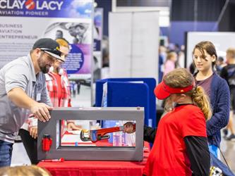 guests interacting at career fair