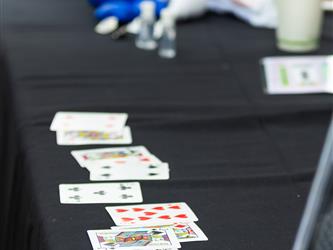 playing cards on table