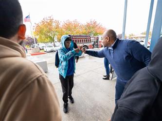 guests interacting at career fair