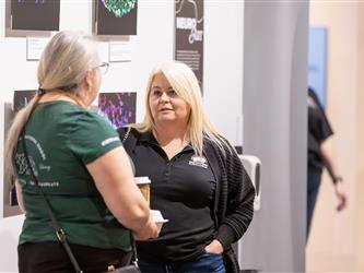 guest looking at display 