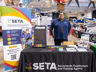 guests interacting at career fair