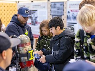guests interacting at career fair
