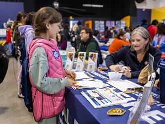 guests interacting at career fair