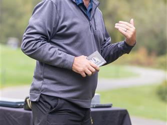 attendee at golf tournament
