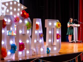 speaker on stage