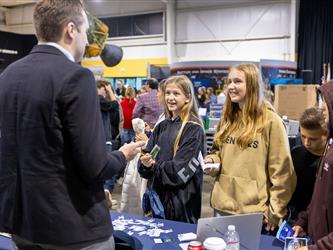guests interacting at career fair
