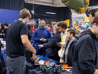 guests interacting at career fair
