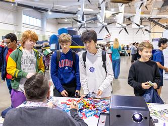 guests interacting at career fair