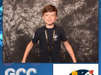 child posing for photo booth 