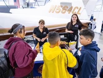 guests interacting at career fair