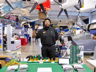 guests interacting at career fair