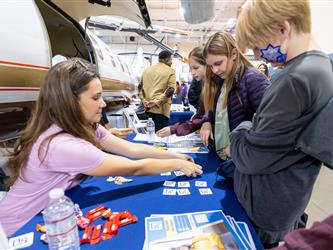 guests interacting at career fair