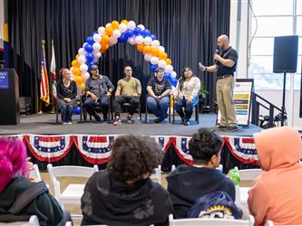 guests interacting at career fair