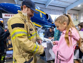 guests interacting at career fair