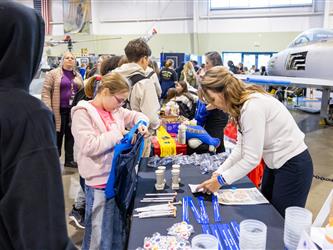 guests interacting at career fair