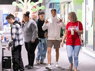 guests walking around event 