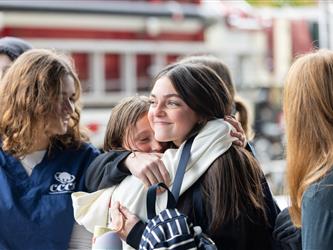 shot of tables at event