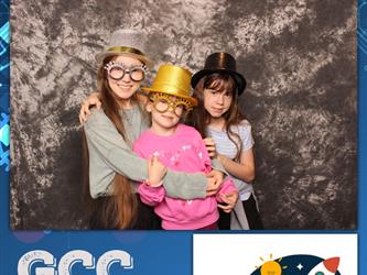children posing for photo booth
