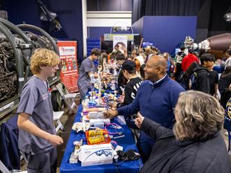 guests interacting at career fair