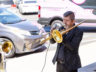 band members playing instruments