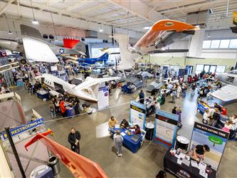 guests interacting at career fair