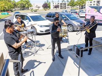 band members playing instruments