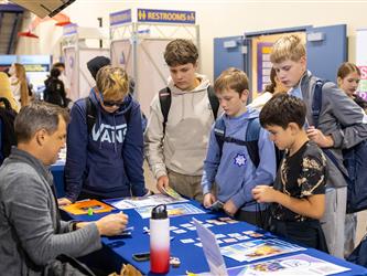 guests interacting at career fair