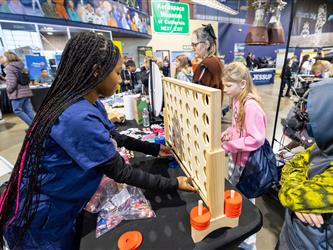 guests interacting at career fair