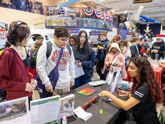 guests interacting at career fair
