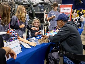 guests interacting at career fair